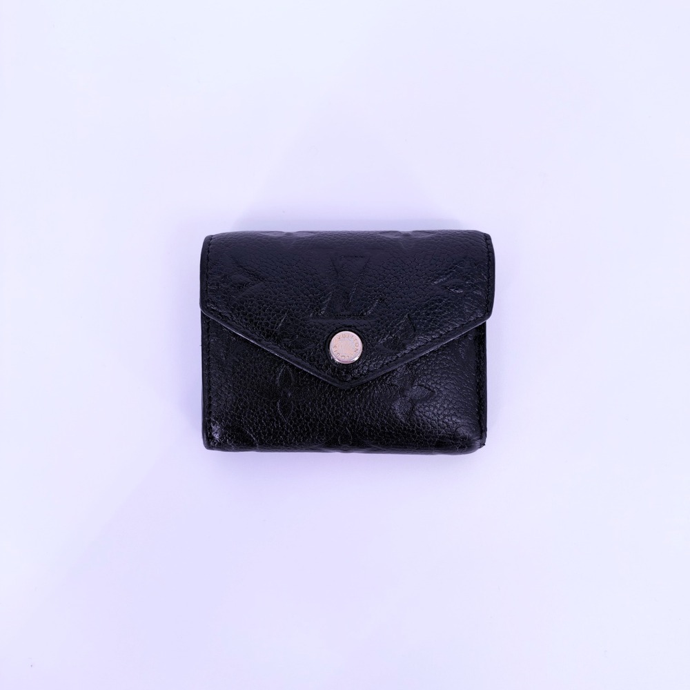 Louis Vuitton Zoe Wallet Black Empreinte Leather Womens Trifold Small Compact